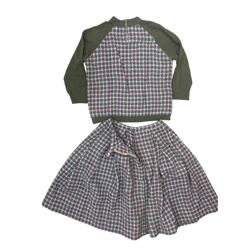 Vintage 60s Women's Medium Gays Gold Label Wool Knit Skirt Set Houndstooth - Picture 5 of 7